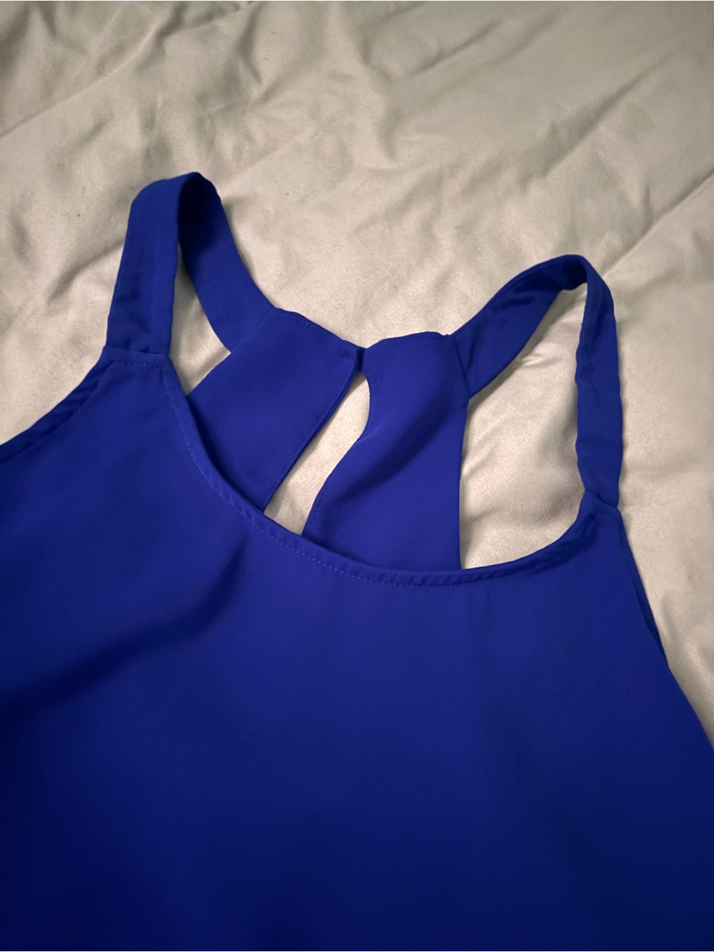 Women’s Blue Racerback Tank Top - Picture 2 of 5